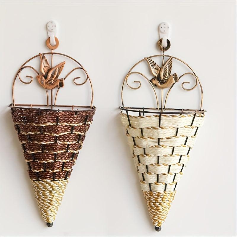 1pc Flower Pot Wall Planting Net Straw Macrame Plant Hanger