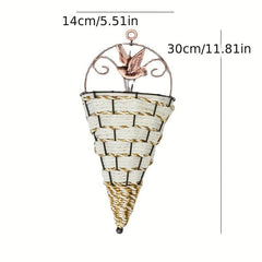 1pc Flower Pot Wall Planting Net Straw Macrame Plant Hanger