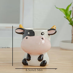 Mini Ceramic Animal Flower Pot for Home Office Garden Decor