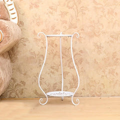 1pc Double Iron Art Flower Stand for Courtyard Balcony Succulent Green Straw