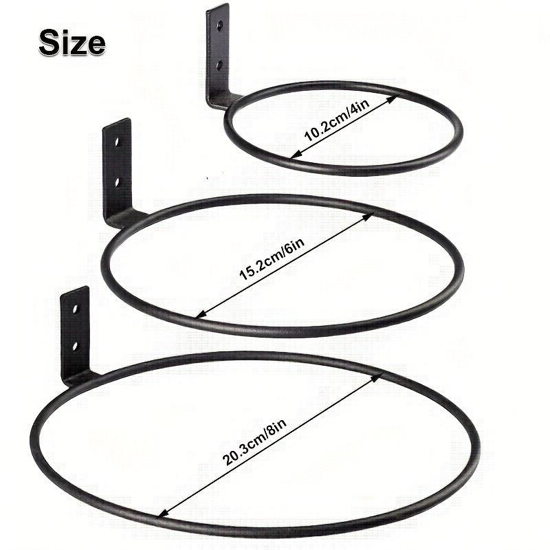10 16 15 24 20 32 Cm Plant Holder Ring Wall Mounted Iron Bracket Hanger