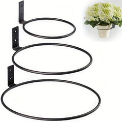 10 16 15 24 20 32 Cm Plant Holder Ring Wall Mounted Iron Bracket Hanger