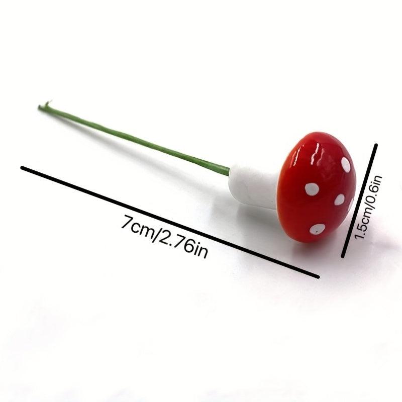 20pcs Mini Mushroom Artificial Garden Fairy Bonsai Plant Craft Decor Red