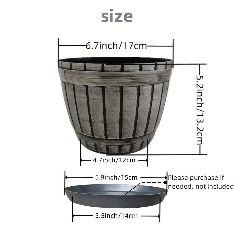 3pcs 17 cm Plant Pots Drainage Hole Plastic Planter Flower Pots Modern Decor