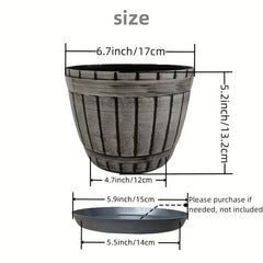3pcs 17 cm Plant Pots Drainage Hole Plastic Planter Flower Pots Modern Decor