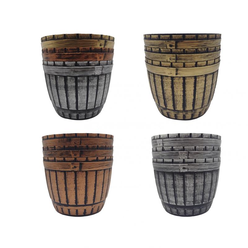 3pcs 17 cm Plant Pots Drainage Hole Plastic Planter Flower Pots Modern Decor
