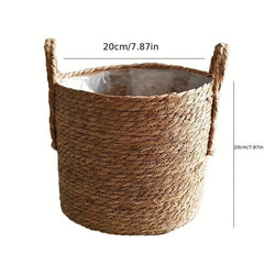 Straw Woven Flower Pots Set - High-end Nordic Plants Floor Oversized Pot
