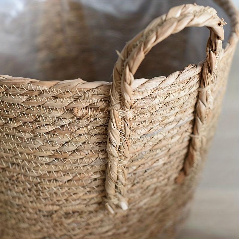 Straw Woven Flower Pots Set - High-end Nordic Plants Floor Oversized Pot