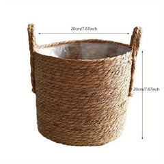 Straw Woven Flower Pots Set - High-end Nordic Plants Floor Oversized Pot