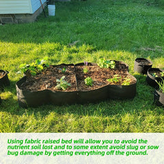 Fabric Raised Garden Bed 30x53 inches 4 Grids Raised Vegetable Bed