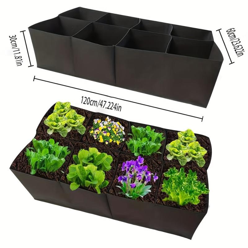 Fabric Raised Garden Bed 30x53 inches 4 Grids Raised Vegetable Bed