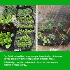 Fabric Raised Garden Bed 30x53 inches 4 Grids Raised Vegetable Bed