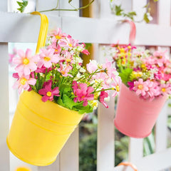 10pcs Hanging Flower Pots Railing Planter Iron Balcony Garden Planters