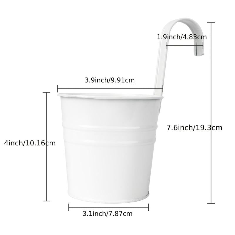 10pcs Hanging Flower Pots Railing Planter Iron Balcony Garden Planters
