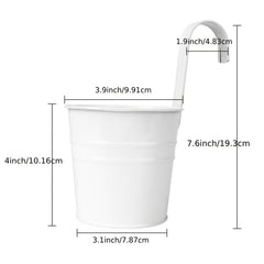 10pcs Hanging Flower Pots Railing Planter Iron Balcony Garden Planters
