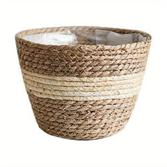 Woven Rattan Flower Pot Cover Indoor Outdoor Home Decor Garden Patio