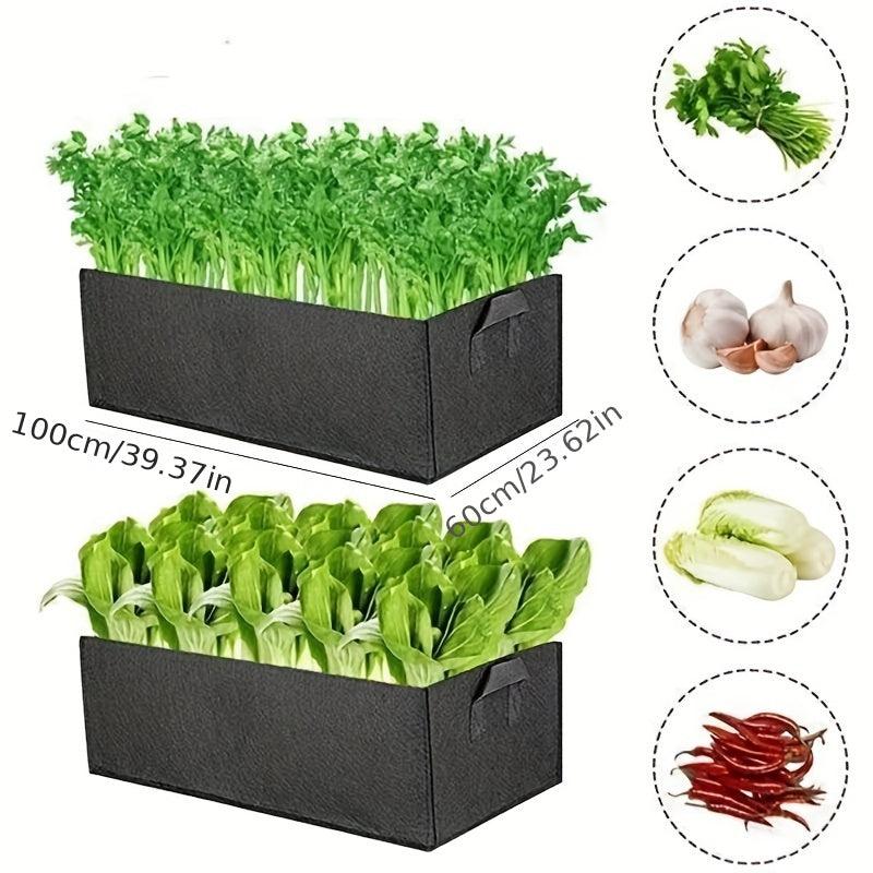 Fabric Raised Garden Bed Square Flower Planting Bag Vegetable Plant Pot