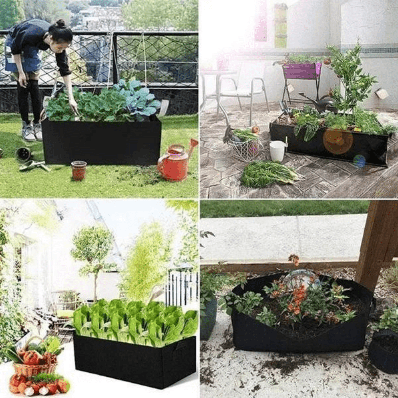 Fabric Raised Garden Bed Square Flower Planting Bag Vegetable Plant Pot