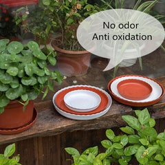 5pcs Plastic Planter Drain Trays for Patio Lawn & Garden