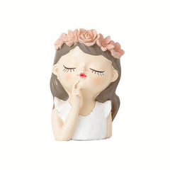 Fairy Girl Flower Pot Succulents Plant Resin Vase Indoor Outdoor