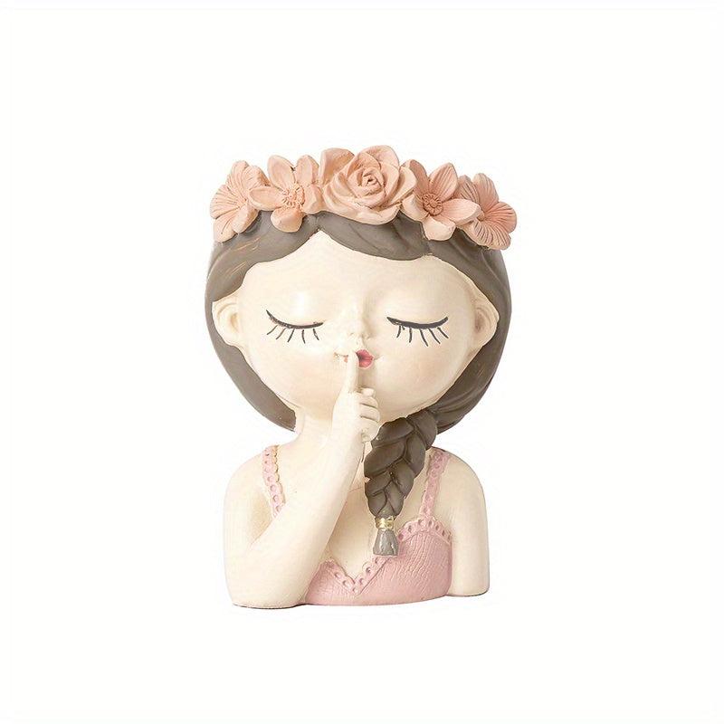 Fairy Girl Flower Pot Succulents Plant Resin Vase Indoor Outdoor
