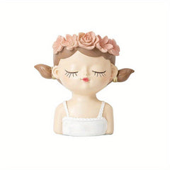 Fairy Girl Flower Pot Succulents Plant Resin Vase Indoor Outdoor