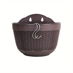 Rattan Woven Semicircle Hanging Wall Pot