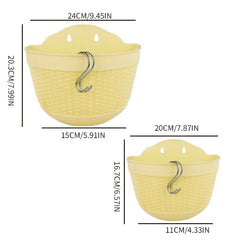 Rattan Woven Semicircle Hanging Wall Pot
