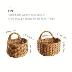 Wall Mounted Hanging Basket Imitating Rattan Weaving Flower Basket