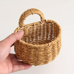 Wall Mounted Hanging Basket Imitating Rattan Weaving Flower Basket