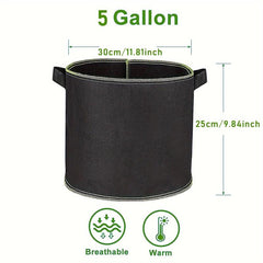 5 Gallon Grow Bags Heavy Duty Aeration Fabric Pots