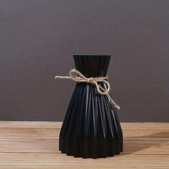 Modern Origami Waist Vase with Hemp Rope Closure