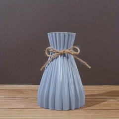 Modern Origami Waist Vase with Hemp Rope Closure