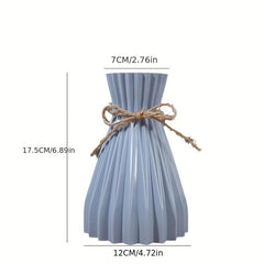 Modern Origami Waist Vase with Hemp Rope Closure