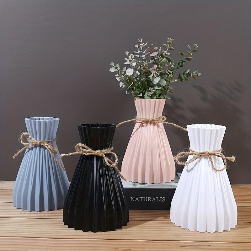 Modern Origami Waist Vase with Hemp Rope Closure