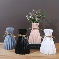 Modern Origami Waist Vase with Hemp Rope Closure