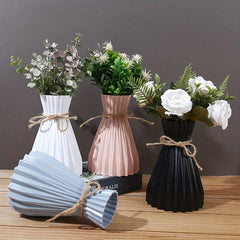 Modern Origami Waist Vase with Hemp Rope Closure