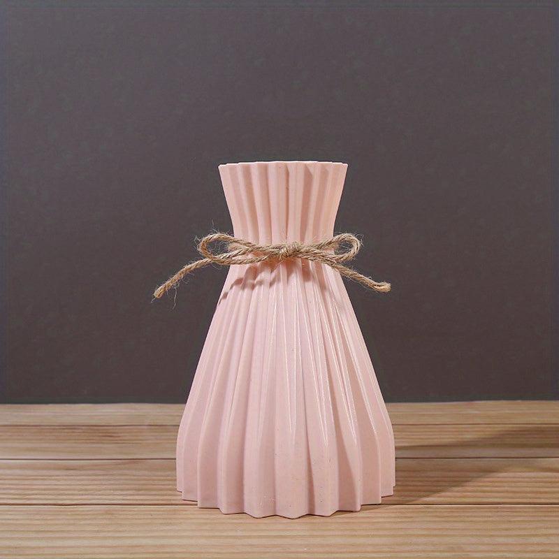 Modern Origami Waist Vase with Hemp Rope Closure