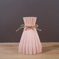 Modern Origami Waist Vase with Hemp Rope Closure