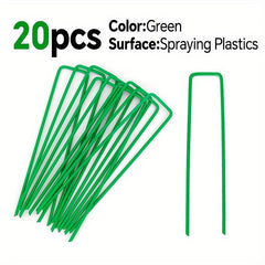 20pcs Galvanized Landscape Staples Lawn Spikes And Fabric Pins