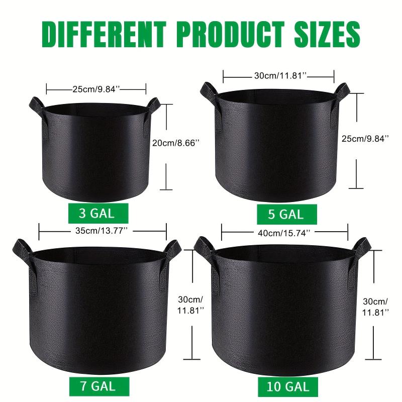 6 Packs Nonwoven Fabric Grow Bags for Plants with Handles - 10 Gallon