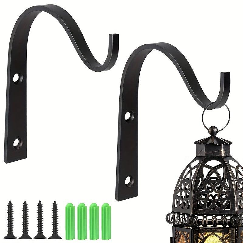 2pcs Hanging Plant Brackets 7.62cm S Shaped Iron Wall Mounted Hangers