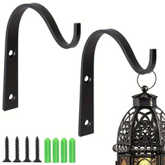 2pcs Hanging Plant Brackets 7.62cm S Shaped Iron Wall Mounted Hangers