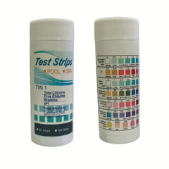 Pool and Spa Test Strips 7 in 1 - Bromine, PH, Chlorine, Hardness Test