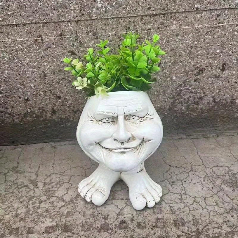 Garden Muggly's Face Flower Pot Resin Decoration Home Decor