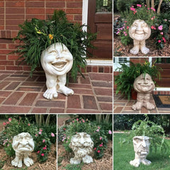 Garden Muggly's Face Flower Pot Resin Decoration Home Decor