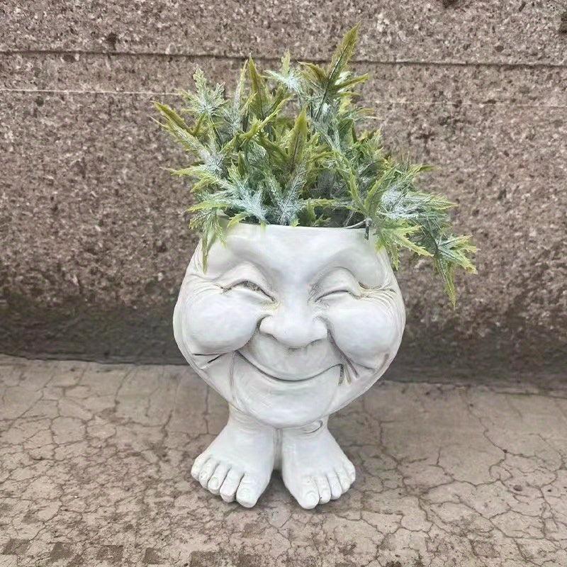 Garden Muggly's Face Flower Pot Resin Decoration Home Decor