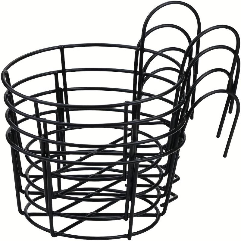 4pcs Round Metal Hanging Planters for Balcony & Indoor Decor