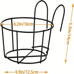 4pcs Round Metal Hanging Planters for Balcony & Indoor Decor