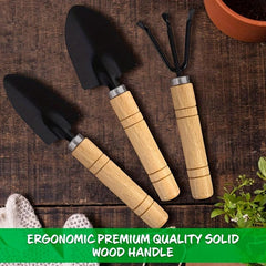 3pcs Gardening Tool Set Spade Shovel Rake for Garden Plants Care